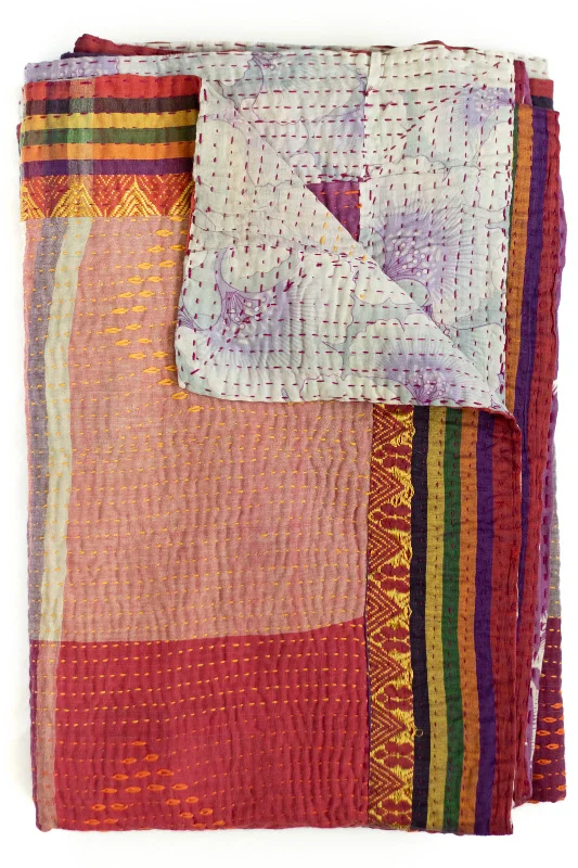 Cotton blankets for breathability and a lightweight feelFleece blankets for a cozy and plush textureMasterpiece No. 97 Kantha Quilt