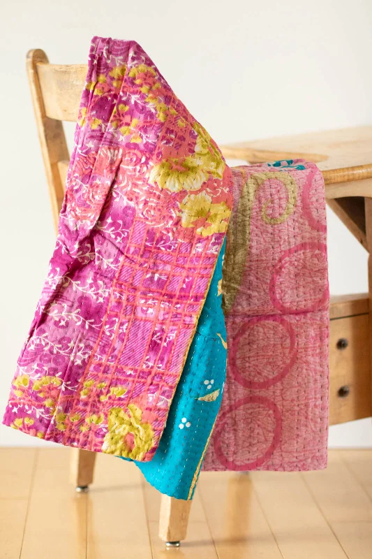 Rayon from bamboo blankets for a silky and breathable feelSilk blankets with a smooth and elegant touchNice No. 4 Kantha Mini Blanket Rayon from bamboo blankets for a silky and breathable feelSilk blankets with a smooth and elegant touchNice No. 4 Kantha Mini Blanket
