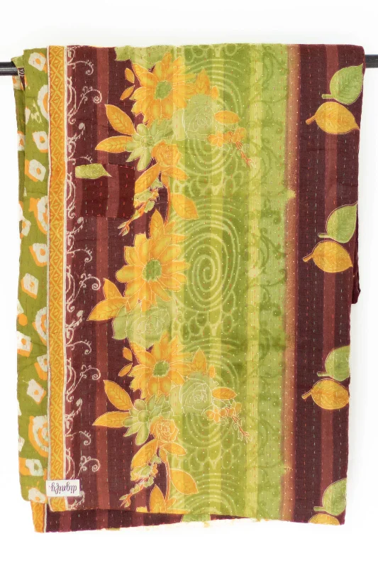 Mohair blankets with a unique sheen and softnessSilk blankets with a smooth and elegant touchNoble No. 2 Kantha Large Throw