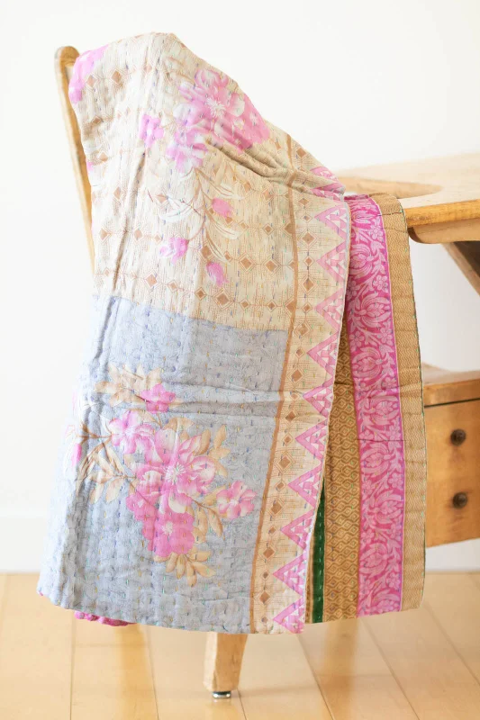 Silk blankets with a smooth and elegant touchCotton blankets for breathability and a lightweight feelPrecious No. 7 Kantha Baby Blanket