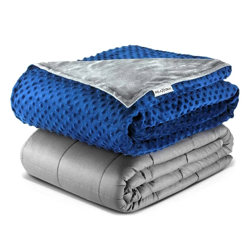 Synthetic fiber blend blankets for a budget - friendly choiceCashmere blankets for ultimate softness and luxuryRELAX EDEN Adult Cotton Weighted Blanket w/ Navy Cover, 60 x 80 In, 20 Lb, Gray Synthetic fiber blend blankets for a budget - friendly choiceCashmere blankets for ultimate softness and luxuryRELAX EDEN Adult Cotton Weighted Blanket w/ Navy Cover, 60 x 80 In, 20 Lb, Gray