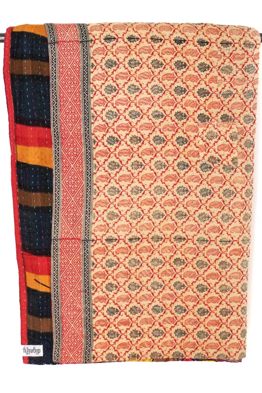 Synthetic fiber blend blankets for a budget - friendly choiceSilk blankets with a smooth and elegant touchSatisfy No. 2 Kantha Large Throw