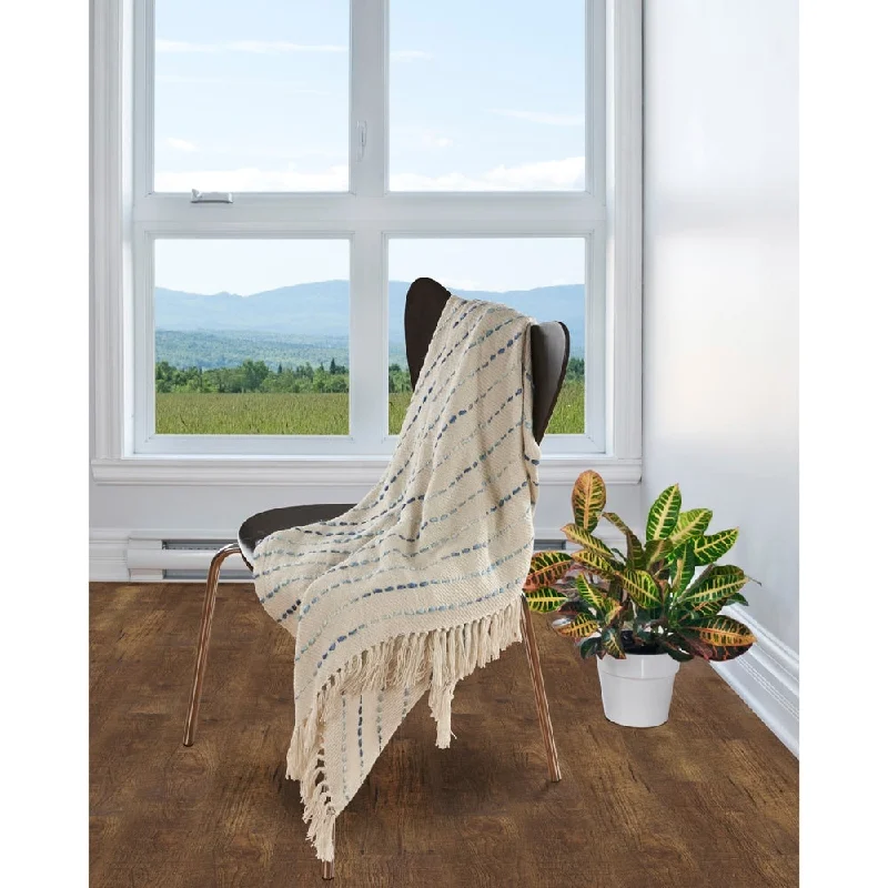 Queen - size blankets for standard - sized bedsKing - size blankets to cover large beds comfortablySevita Hand-Woven Natural Cotton Striped Standard Size Throw Blanket with Fringe Queen - size blankets for standard - sized bedsKing - size blankets to cover large beds comfortablySevita Hand-Woven Natural Cotton Striped Standard Size Throw Blanket with Fringe