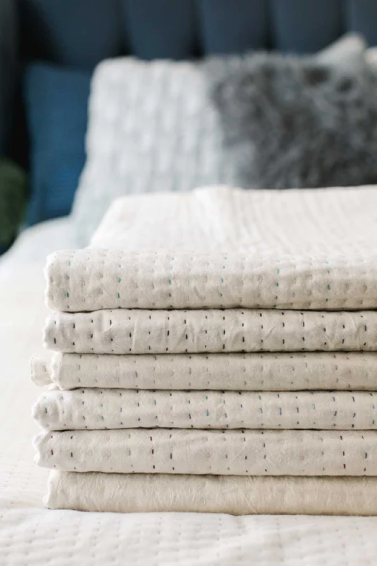 Acrylic blankets for a soft and affordable alternativeFleece blankets for a cozy and plush textureSimplicity White Kantha Throw Acrylic blankets for a soft and affordable alternativeFleece blankets for a cozy and plush textureSimplicity White Kantha Throw