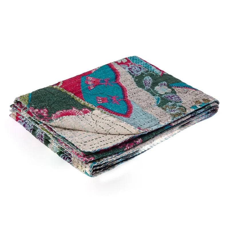 Fleece blankets for a cozy and plush textureLinen blankets with a rustic and textured lookTaj Hotel Home Decor Kantha Cotton Throw | 1-Piece Fleece blankets for a cozy and plush textureLinen blankets with a rustic and textured lookTaj Hotel Home Decor Kantha Cotton Throw | 1-Piece