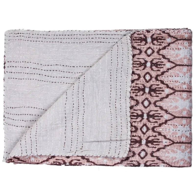 Wool blankets with natural warmth and insulationLinen blankets with a rustic and textured lookTaj Hotel Home Decor Kantha Cotton Throw | 1-Piece