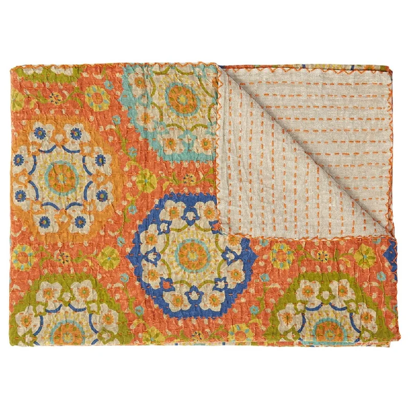 King - size blankets to cover large beds comfortablyChenille blankets with a thick and fuzzy textureTaj Hotel Home Decor Kantha Cotton Throw | 1-Piece King - size blankets to cover large beds comfortablyChenille blankets with a thick and fuzzy textureTaj Hotel Home Decor Kantha Cotton Throw | 1-Piece