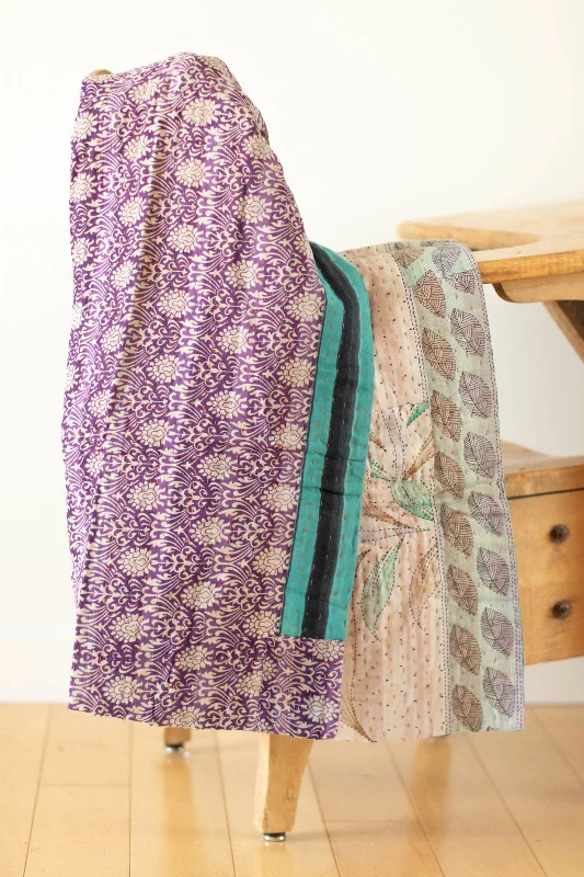 Fleece blankets for a cozy and plush textureRecycled polyester blankets for an eco - conscious optionTreasure No. 5 Kantha Mini Blanket Fleece blankets for a cozy and plush textureRecycled polyester blankets for an eco - conscious optionTreasure No. 5 Kantha Mini Blanket