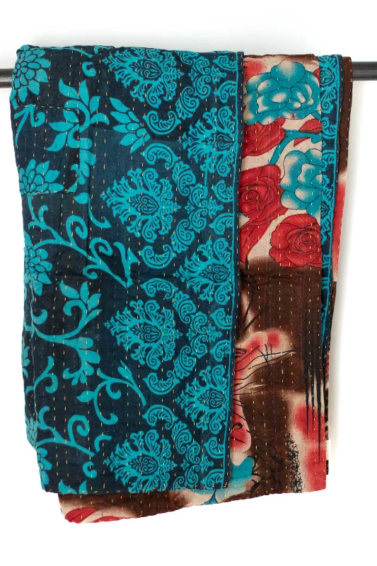 Synthetic fiber blend blankets for a budget - friendly choiceLinen blankets with a rustic and textured lookTreat Kantha Throw Synthetic fiber blend blankets for a budget - friendly choiceLinen blankets with a rustic and textured lookTreat Kantha Throw