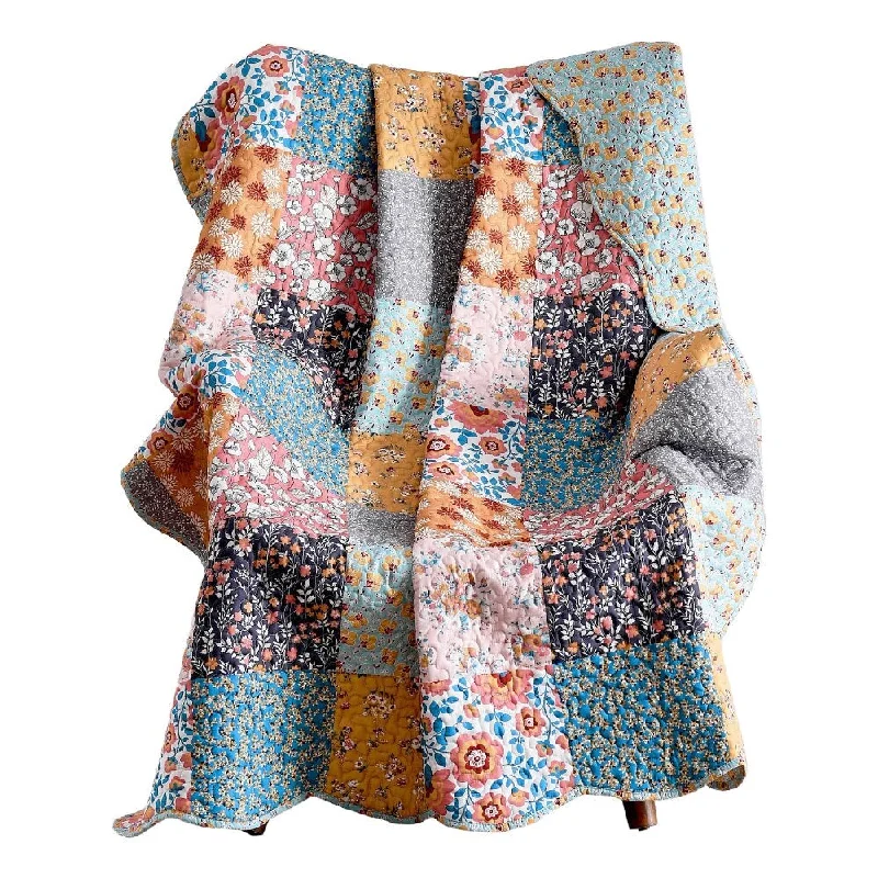 Synthetic fiber blend blankets for a budget - friendly choiceRayon from bamboo blankets for a silky and breathable feelTurin 60 Inch Throw Blanket, Microfiber, Patchwork Floral Print, Multicolor Synthetic fiber blend blankets for a budget - friendly choiceRayon from bamboo blankets for a silky and breathable feelTurin 60 Inch Throw Blanket, Microfiber, Patchwork Floral Print, Multicolor