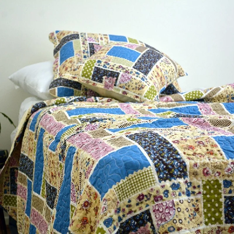 Mohair blankets with a unique sheen and softnessRayon from bamboo blankets for a silky and breathable feelTwin Cottage Floral Patchwork Quilted Bedspread Set Blue Yellow Mohair blankets with a unique sheen and softnessRayon from bamboo blankets for a silky and breathable feelTwin Cottage Floral Patchwork Quilted Bedspread Set Blue Yellow