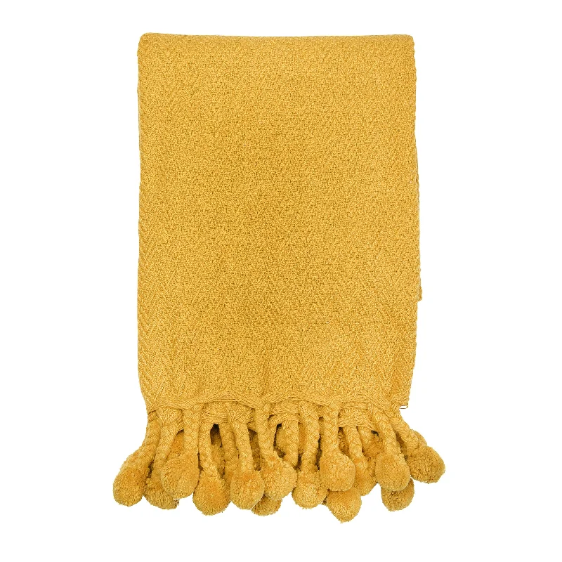 Cotton blankets for breathability and a lightweight feelChenille blankets with a thick and fuzzy textureWoven Cotton Pom Pom Throw Cotton blankets for breathability and a lightweight feelChenille blankets with a thick and fuzzy textureWoven Cotton Pom Pom Throw