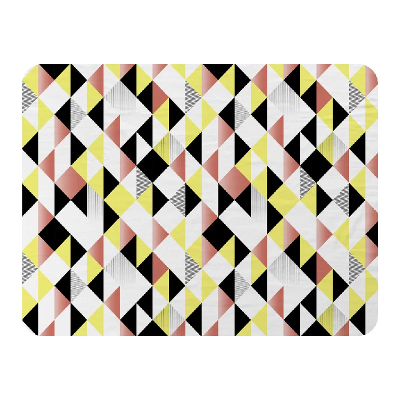 Queen - size blankets for standard - sized bedsFleece blankets for a cozy and plush textureYellow, Pink & Black Geometric Pattern (Blanket) Queen - size blankets for standard - sized bedsFleece blankets for a cozy and plush textureYellow, Pink & Black Geometric Pattern (Blanket)