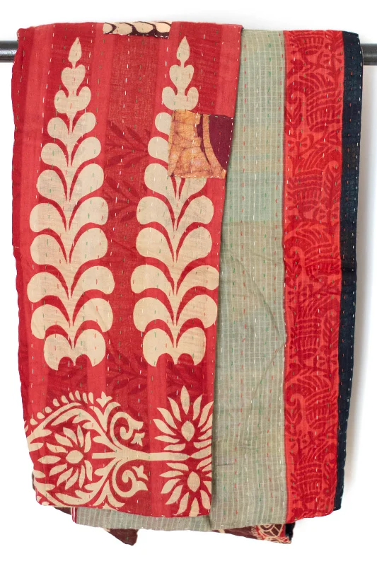 Silk blankets with a smooth and elegant touchRecycled polyester blankets for an eco - conscious optionYesterday Kantha Throw Silk blankets with a smooth and elegant touchRecycled polyester blankets for an eco - conscious optionYesterday Kantha Throw