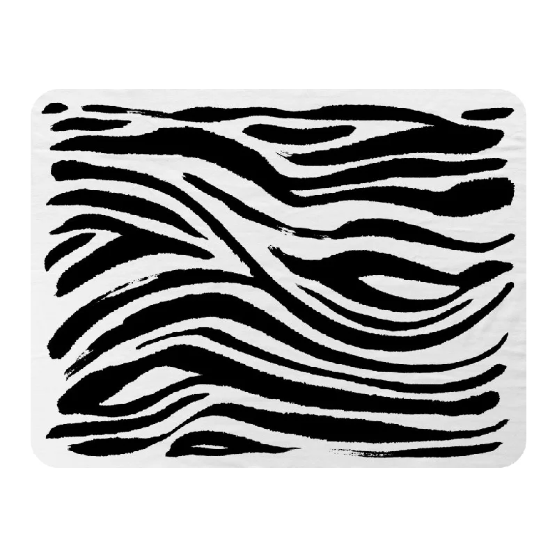 Chenille blankets with a thick and fuzzy textureRecycled polyester blankets for an eco - conscious optionZebra Stripes Print (Blanket) Chenille blankets with a thick and fuzzy textureRecycled polyester blankets for an eco - conscious optionZebra Stripes Print (Blanket)