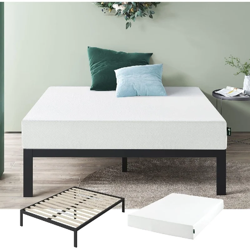 Queen - size mattresses for couples and standard bedroomsNatural latex and organic cotton blend mattresses8 Inch Green Tea Memory Foam Mattress and Mia Platform Bed Frame Set Queen - size mattresses for couples and standard bedroomsNatural latex and organic cotton blend mattresses8 Inch Green Tea Memory Foam Mattress and Mia Platform Bed Frame Set