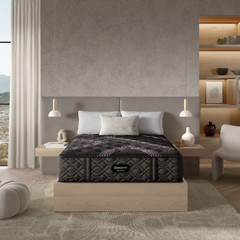 Gel - infused memory foam mattresses for cooler sleepNatural latex and organic cotton blend mattressesBeautyrest Black® Series Two 14.25" Firm Mattress Set Gel - infused memory foam mattresses for cooler sleepNatural latex and organic cotton blend mattressesBeautyrest Black® Series Two 14.25" Firm Mattress Set
