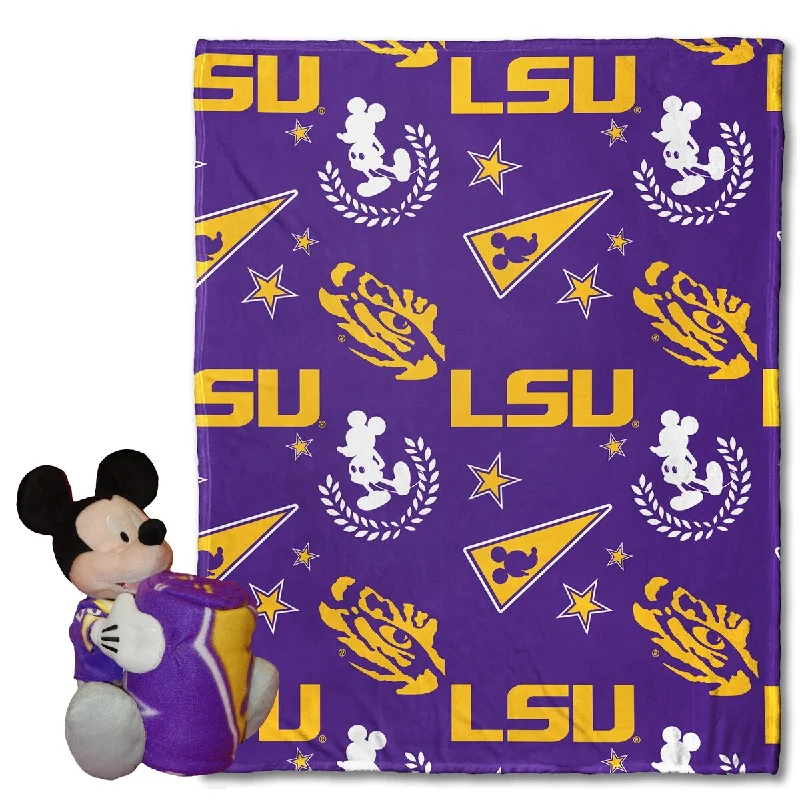 King - size blankets to cover large beds comfortablySilk blankets with a smooth and elegant touchCOL - COB 312 LSU Pennant Mickey Hugger Pillow & Silk Touch Throw Set King - size blankets to cover large beds comfortablySilk blankets with a smooth and elegant touchCOL - COB 312 LSU Pennant Mickey Hugger Pillow & Silk Touch Throw Set