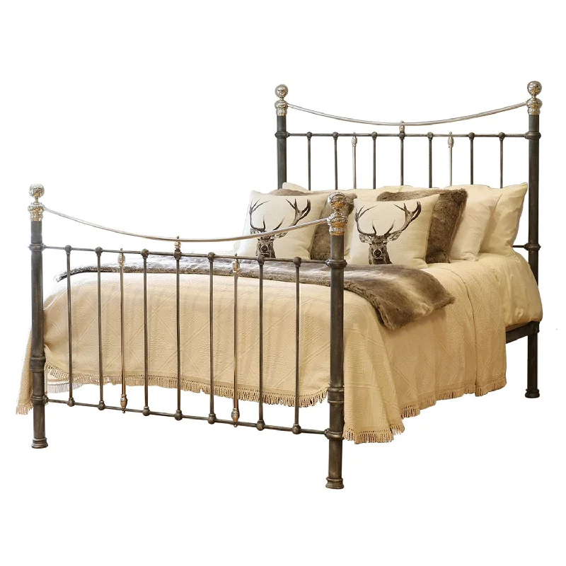 Hybrid mattresses combining foam and innerspring technologyGel - infused memory foam mattresses for cooler sleepKing Bed in Charcoal & Nickel MK241 Hybrid mattresses combining foam and innerspring technologyGel - infused memory foam mattresses for cooler sleepKing Bed in Charcoal & Nickel MK241