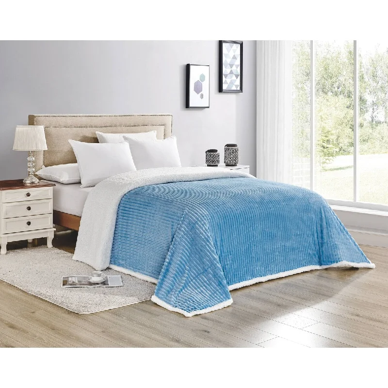 Cotton blankets for breathability and a lightweight feelMohair blankets with a unique sheen and softnessCorduroy Sherpa Blanket (King) Lt Blue Cotton blankets for breathability and a lightweight feelMohair blankets with a unique sheen and softnessCorduroy Sherpa Blanket (King) Lt Blue