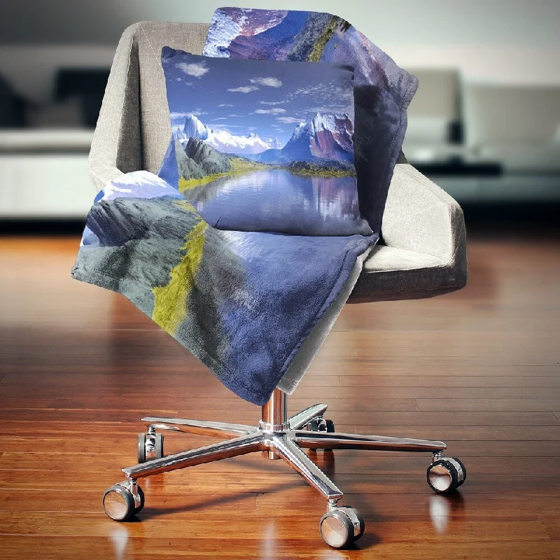 Cotton blankets for breathability and a lightweight feelMicrofiber blankets that are durable and easy to care forDesignart '3D Rendered Mountains and Lake' Landscape Fleece Throw Blanket Cotton blankets for breathability and a lightweight feelMicrofiber blankets that are durable and easy to care forDesignart '3D Rendered Mountains and Lake' Landscape Fleece Throw Blanket