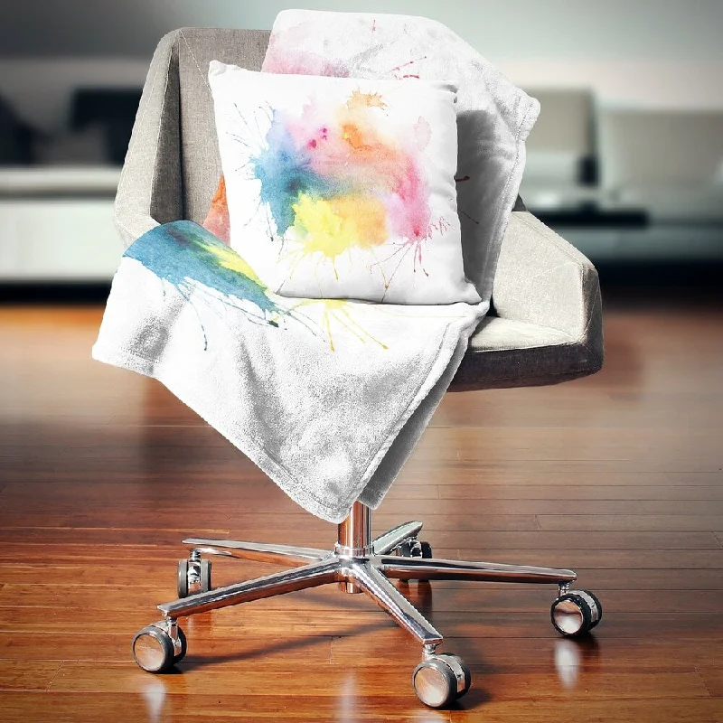 Cotton blankets for breathability and a lightweight feelLinen blankets with a rustic and textured lookDesignart 'Abstract Blots Aquarelle Art' Abstract Throw Blanket Cotton blankets for breathability and a lightweight feelLinen blankets with a rustic and textured lookDesignart 'Abstract Blots Aquarelle Art' Abstract Throw Blanket