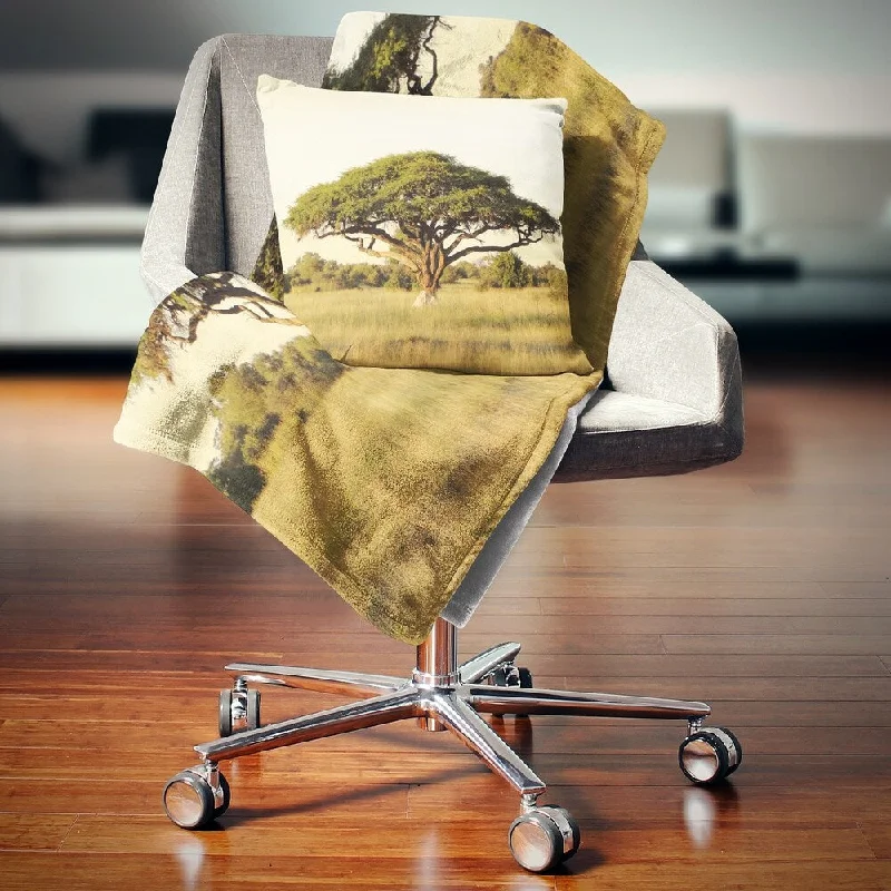 Microfiber blankets that are durable and easy to care forRecycled polyester blankets for an eco - conscious optionDesignart 'Acacia Tree on African Plain' African Landscape Fleece Throw Blanket Microfiber blankets that are durable and easy to care forRecycled polyester blankets for an eco - conscious optionDesignart 'Acacia Tree on African Plain' African Landscape Fleece Throw Blanket