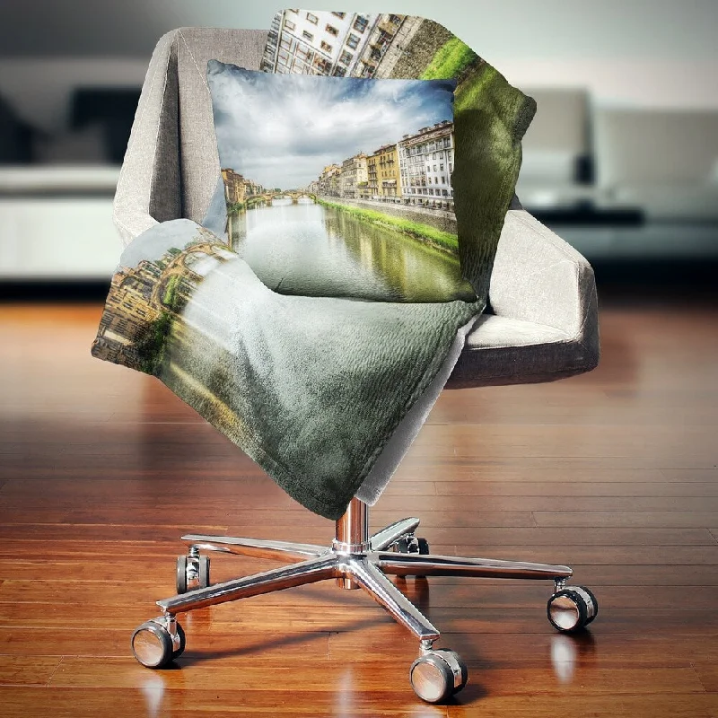 Recycled polyester blankets for an eco - conscious optionMohair blankets with a unique sheen and softnessDesignart 'Arno River under Dramatic Sky' Cityscape Throw Blanket Recycled polyester blankets for an eco - conscious optionMohair blankets with a unique sheen and softnessDesignart 'Arno River under Dramatic Sky' Cityscape Throw Blanket