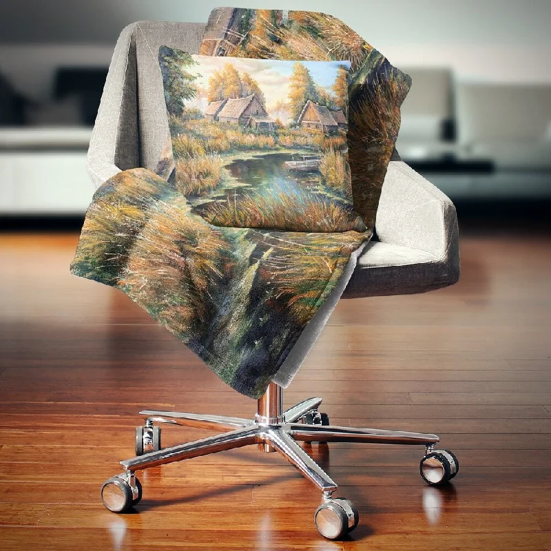 Fleece blankets for a cozy and plush textureSilk blankets with a smooth and elegant touchDesignart 'Birches in Autumn Village' Landscape Fleece Throw Blanket Fleece blankets for a cozy and plush textureSilk blankets with a smooth and elegant touchDesignart 'Birches in Autumn Village' Landscape Fleece Throw Blanket