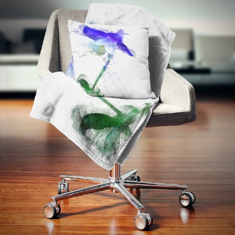 Rayon from bamboo blankets for a silky and breathable feelAlpaca wool blankets for a hypoallergenic and warm optionDesignart 'Blue Bellflower Sketch Watercolor' Floral Throw Blanket Rayon from bamboo blankets for a silky and breathable feelAlpaca wool blankets for a hypoallergenic and warm optionDesignart 'Blue Bellflower Sketch Watercolor' Floral Throw Blanket