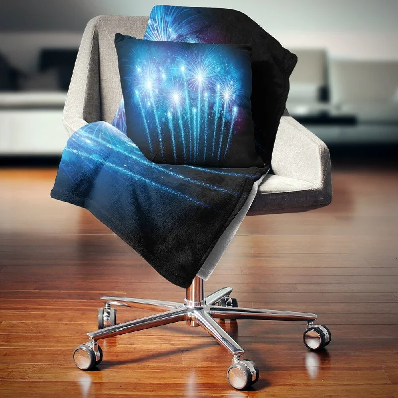 Mohair blankets with a unique sheen and softnessMicrofiber blankets that are durable and easy to care forDesignart 'Blue Fireworks at Night Sky' Skyline Photography Throw Blanket Mohair blankets with a unique sheen and softnessMicrofiber blankets that are durable and easy to care forDesignart 'Blue Fireworks at Night Sky' Skyline Photography Throw Blanket