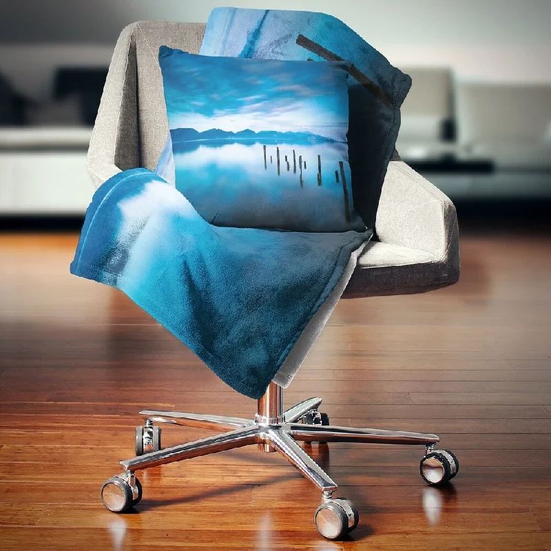 Wool blankets with natural warmth and insulationCotton blankets for breathability and a lightweight feelDesignart 'Blue Lake with Wooden Pier' Landscape Photography Throw Blanket Wool blankets with natural warmth and insulationCotton blankets for breathability and a lightweight feelDesignart 'Blue Lake with Wooden Pier' Landscape Photography Throw Blanket