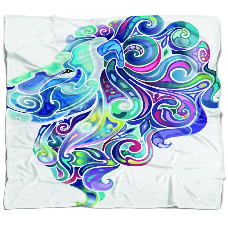 Bamboo fiber blankets with natural antibacterial propertiesSynthetic fiber blend blankets for a budget - friendly choiceDesignart 'Blue Lion Abstract Art' Animal Throw Blanket Bamboo fiber blankets with natural antibacterial propertiesSynthetic fiber blend blankets for a budget - friendly choiceDesignart 'Blue Lion Abstract Art' Animal Throw Blanket