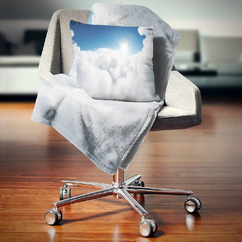 Cotton blankets for breathability and a lightweight feelFleece blankets for a cozy and plush textureDesignart 'Blue Sky and Sun over Clouds' Contemporary Landscape Fleece Throw Blanket Cotton blankets for breathability and a lightweight feelFleece blankets for a cozy and plush textureDesignart 'Blue Sky and Sun over Clouds' Contemporary Landscape Fleece Throw Blanket
