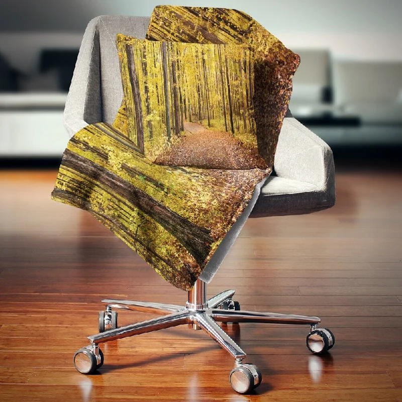 Queen - size blankets for standard - sized bedsAcrylic blankets for a soft and affordable alternativeDesignart 'Bright Autumn Forest Panorama' Modern Forest Throw Blanket Queen - size blankets for standard - sized bedsAcrylic blankets for a soft and affordable alternativeDesignart 'Bright Autumn Forest Panorama' Modern Forest Throw Blanket