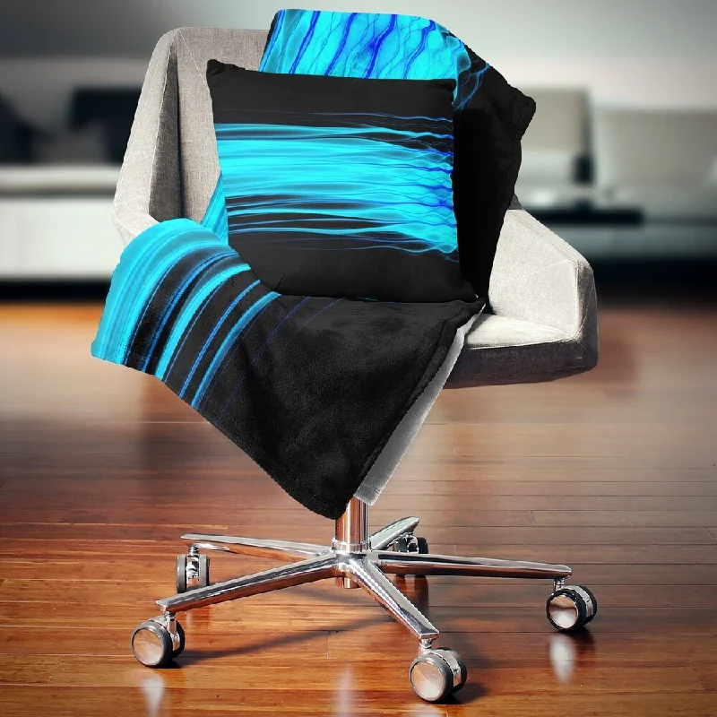 Synthetic fiber blend blankets for a budget - friendly choiceQueen - size blankets for standard - sized bedsDesignart 'Bright Blue Fractal Waves' Abstract Throw Blanket Synthetic fiber blend blankets for a budget - friendly choiceQueen - size blankets for standard - sized bedsDesignart 'Bright Blue Fractal Waves' Abstract Throw Blanket
