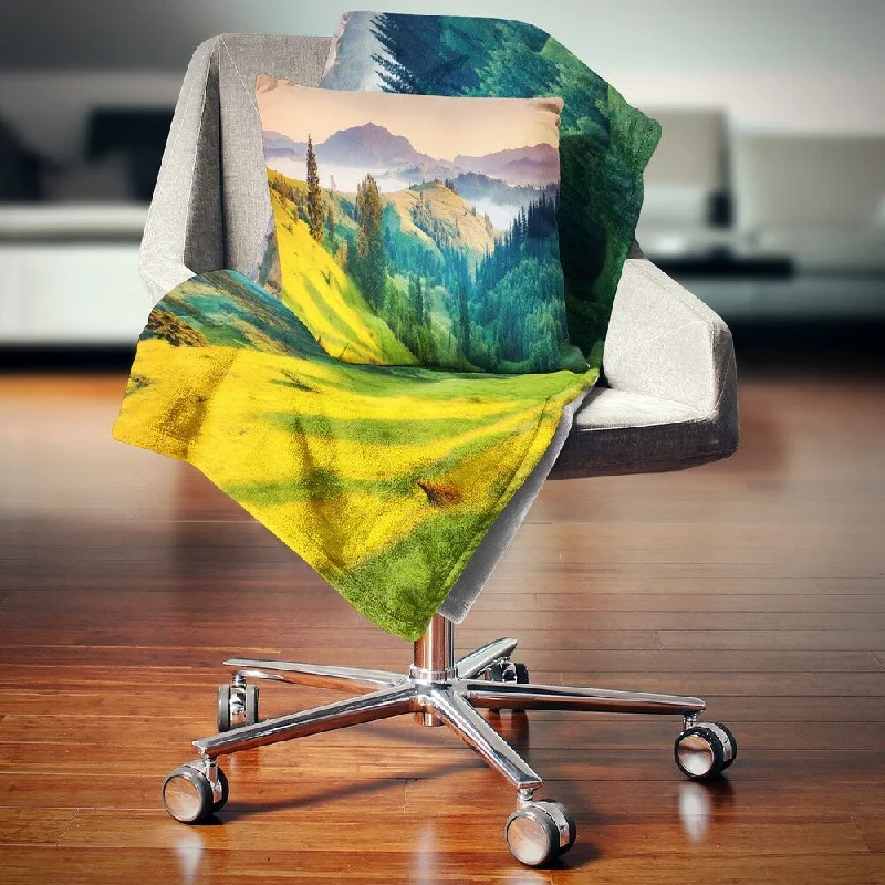 Cotton blankets for breathability and a lightweight feelAlpaca wool blankets for a hypoallergenic and warm optionDesignart 'Brightly Green and Blue Mountains' Landscape Fleece Throw Blanket Cotton blankets for breathability and a lightweight feelAlpaca wool blankets for a hypoallergenic and warm optionDesignart 'Brightly Green and Blue Mountains' Landscape Fleece Throw Blanket
