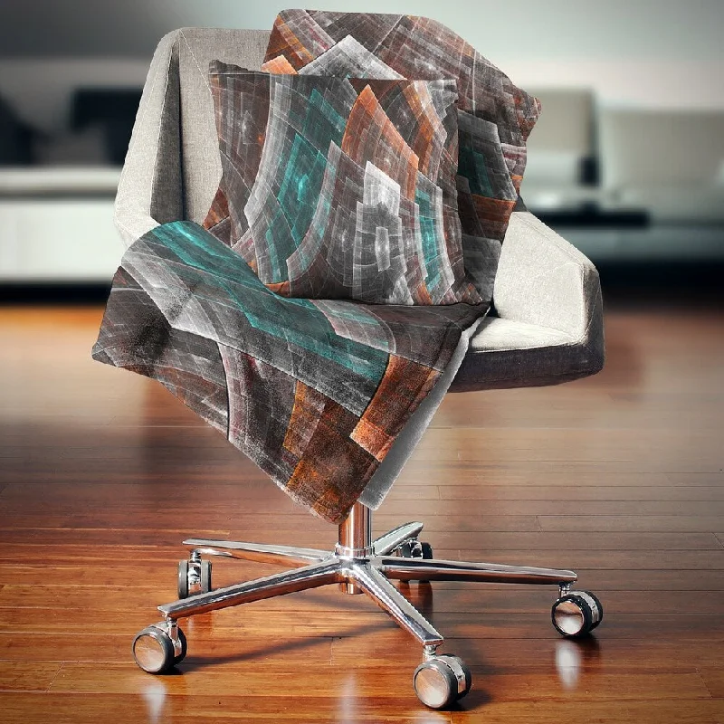 Rayon from bamboo blankets for a silky and breathable feelFleece blankets for a cozy and plush textureDesignart 'Brown and Blue Fractal Flower Grid' Abstract Throw Blanket Rayon from bamboo blankets for a silky and breathable feelFleece blankets for a cozy and plush textureDesignart 'Brown and Blue Fractal Flower Grid' Abstract Throw Blanket