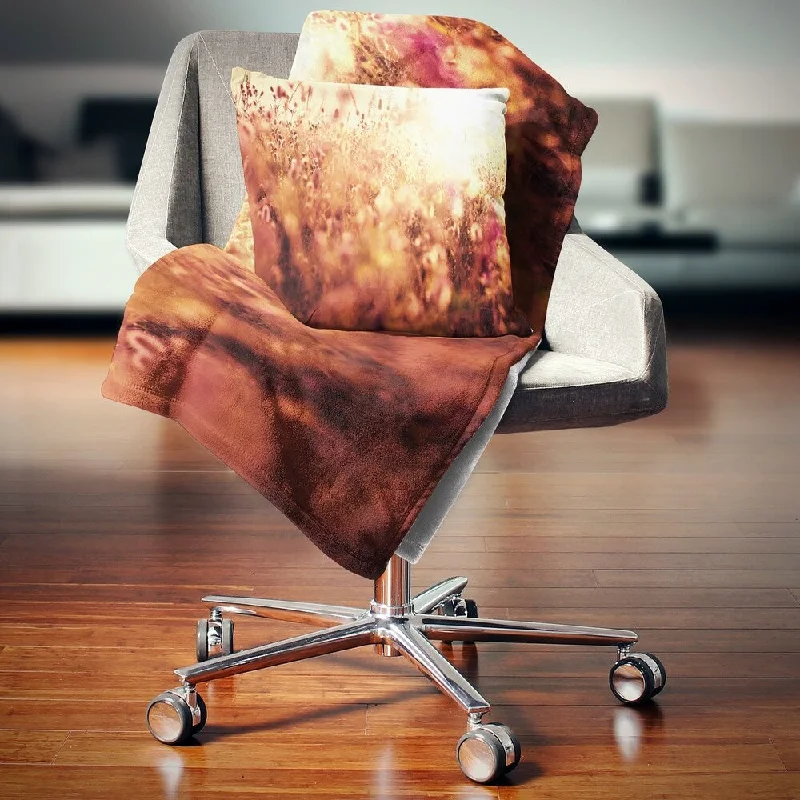 Rayon from bamboo blankets for a silky and breathable feelSynthetic fiber blend blankets for a budget - friendly choiceDesignart 'Brown Shade Flowers in Sunshine' Flower Throw Blanket