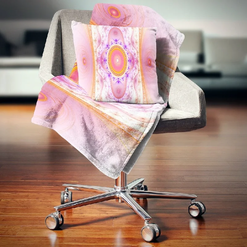 Queen - size blankets for standard - sized bedsSynthetic fiber blend blankets for a budget - friendly choiceDesignart 'Cabalistic Pink Fractal Design' Abstract Throw Blanket