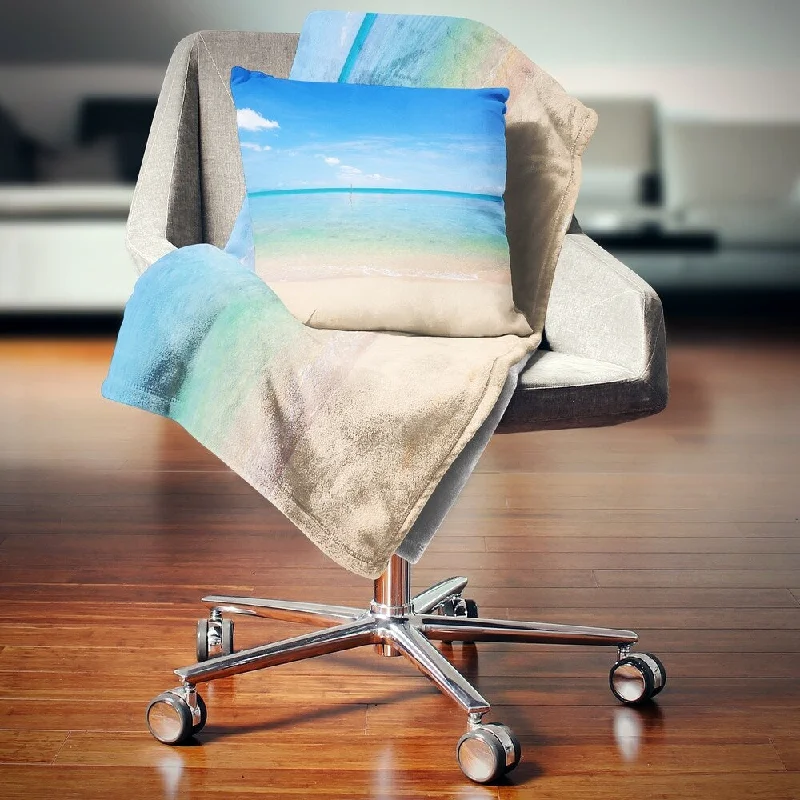Synthetic fiber blend blankets for a budget - friendly choiceRayon from bamboo blankets for a silky and breathable feelDesignart 'Calm Waves at Tropical Beach' Seashore Photo Throw Blanket Synthetic fiber blend blankets for a budget - friendly choiceRayon from bamboo blankets for a silky and breathable feelDesignart 'Calm Waves at Tropical Beach' Seashore Photo Throw Blanket