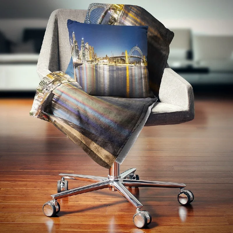 Cashmere blankets for ultimate softness and luxuryLinen blankets with a rustic and textured lookDesignart 'Cityscape Sydney Nightfall Panorama' Cityscape Throw Blanket