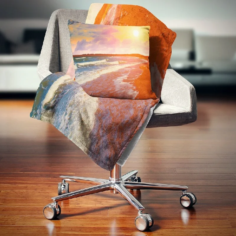 Synthetic fiber blend blankets for a budget - friendly choiceMohair blankets with a unique sheen and softnessDesignart 'Desert Beach at Sunset' Modern Beach Throw Blanket Synthetic fiber blend blankets for a budget - friendly choiceMohair blankets with a unique sheen and softnessDesignart 'Desert Beach at Sunset' Modern Beach Throw Blanket