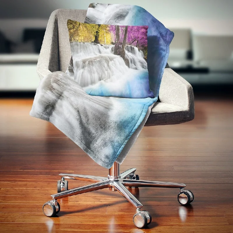 Cotton blankets for breathability and a lightweight feelSilk blankets with a smooth and elegant touchDesignart 'Erawan Waterfall' Landscape Photography Throw Blanket Cotton blankets for breathability and a lightweight feelSilk blankets with a smooth and elegant touchDesignart 'Erawan Waterfall' Landscape Photography Throw Blanket