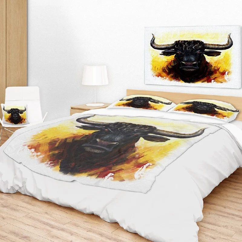 Synthetic fiber blend blankets for a budget - friendly choiceCotton blankets for breathability and a lightweight feelDesignart 'Fierce Bull Illustration' Animal Throw Blanket Synthetic fiber blend blankets for a budget - friendly choiceCotton blankets for breathability and a lightweight feelDesignart 'Fierce Bull Illustration' Animal Throw Blanket