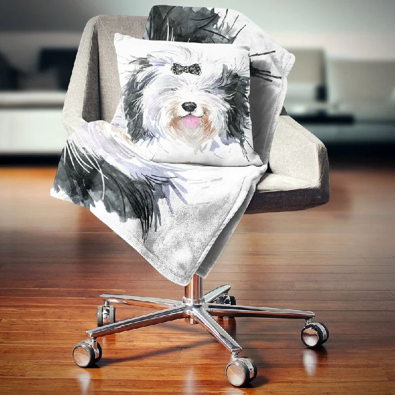 Fleece blankets for a cozy and plush textureQueen - size blankets for standard - sized bedsDesignart 'Funny Dog Head Black White' Animal Throw Blanket Fleece blankets for a cozy and plush textureQueen - size blankets for standard - sized bedsDesignart 'Funny Dog Head Black White' Animal Throw Blanket