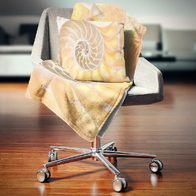 Mohair blankets with a unique sheen and softnessCotton blankets for breathability and a lightweight feelDesignart 'Golden Nautilus Shell Pattern' Contemporary Throw Blanket Mohair blankets with a unique sheen and softnessCotton blankets for breathability and a lightweight feelDesignart 'Golden Nautilus Shell Pattern' Contemporary Throw Blanket