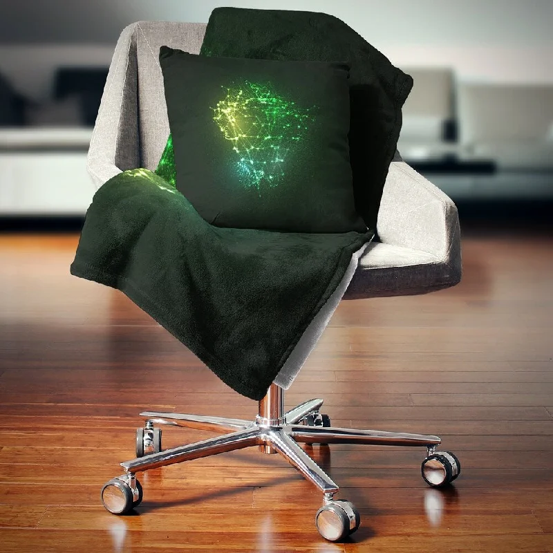 Synthetic fiber blend blankets for a budget - friendly choiceMicrofiber blankets that are durable and easy to care forDesignart 'Green Glowing Particles' Abstract Throw Blanket Synthetic fiber blend blankets for a budget - friendly choiceMicrofiber blankets that are durable and easy to care forDesignart 'Green Glowing Particles' Abstract Throw Blanket