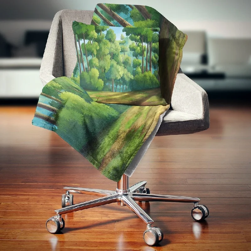 Fleece blankets for a cozy and plush textureQueen - size blankets for standard - sized bedsDesignart 'Green Jungle with Dense Trees' Landscape Wall Throw Blanket Fleece blankets for a cozy and plush textureQueen - size blankets for standard - sized bedsDesignart 'Green Jungle with Dense Trees' Landscape Wall Throw Blanket