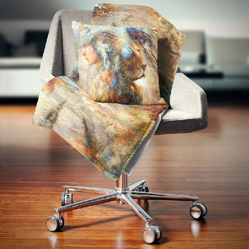 Synthetic fiber blend blankets for a budget - friendly choiceLinen blankets with a rustic and textured lookDesignart 'Indian Woman Collage with Lion' Indian Throw Blanket Synthetic fiber blend blankets for a budget - friendly choiceLinen blankets with a rustic and textured lookDesignart 'Indian Woman Collage with Lion' Indian Throw Blanket